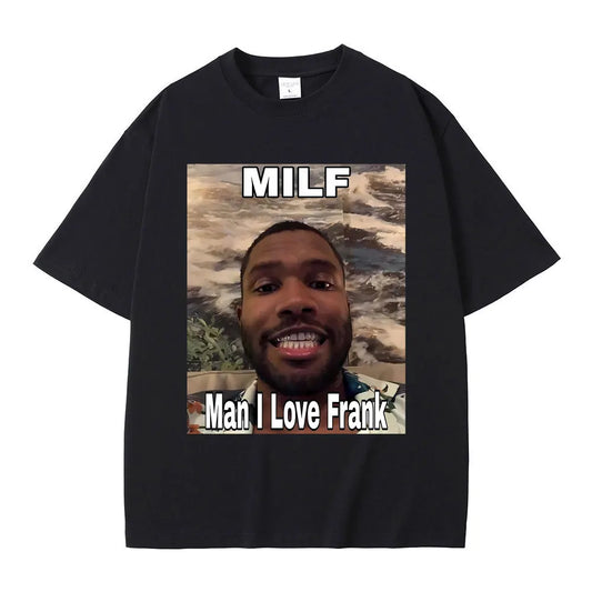 T-shirt streetwear avec inscription « Milf Man I Love Frank » 